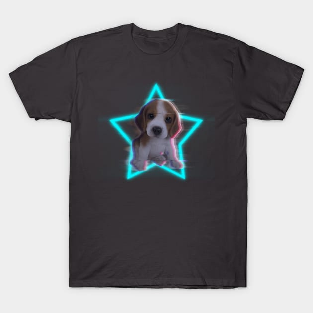 Beagle Dog Cyberpunk Style T-Shirt by ClorindaDeRose